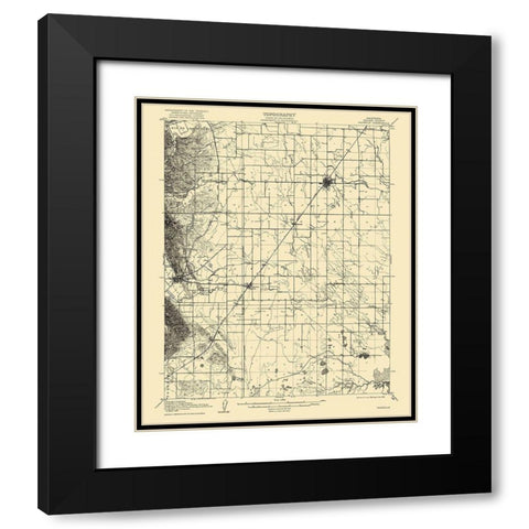 Vacaville California Quad - USGS 1908 Black Modern Wood Framed Art Print with Double Matting by USGS