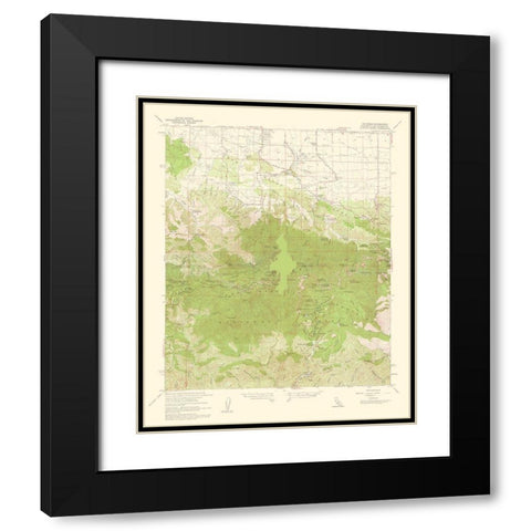 Valyermo California Quad - USGS 1960 Black Modern Wood Framed Art Print with Double Matting by USGS