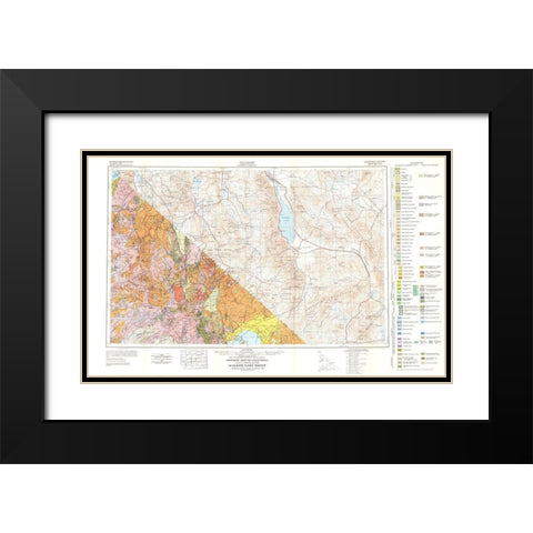 Walker Lake Sheet California Mines - Koenig 1959 Black Modern Wood Framed Art Print with Double Matting by Koenig