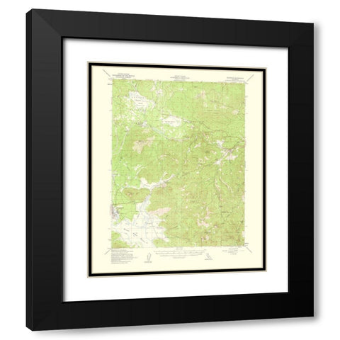 Westwood California Quad - USGS 1956 Black Modern Wood Framed Art Print with Double Matting by USGS