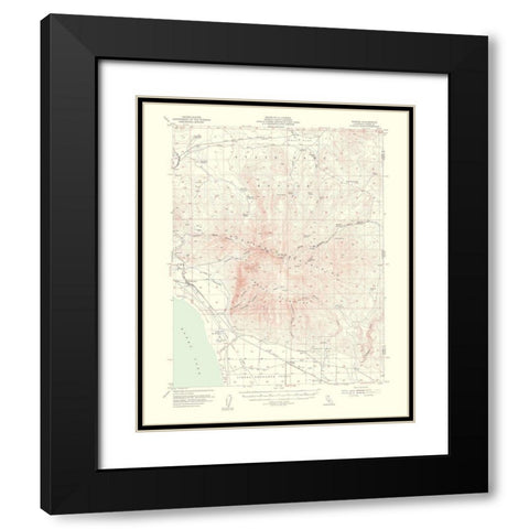 Wendel California Quad - USGS 1954 Black Modern Wood Framed Art Print with Double Matting by USGS