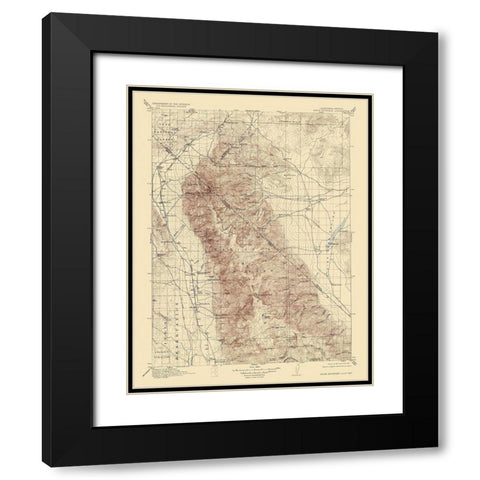 White Mountain California Nevada Quad - USGS 1917 Black Modern Wood Framed Art Print with Double Matting by USGS