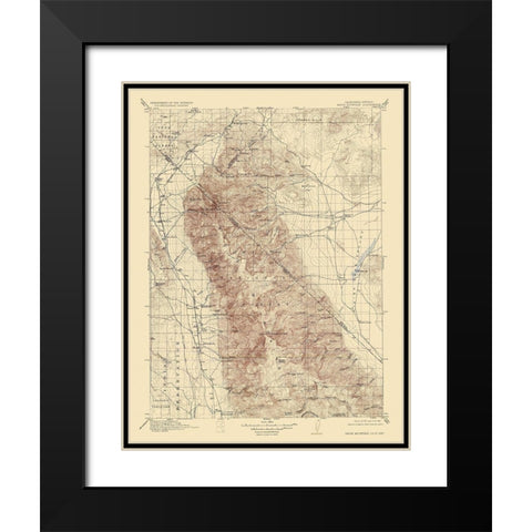 White Mountain California Nevada Quad - USGS 1917 Black Modern Wood Framed Art Print with Double Matting by USGS