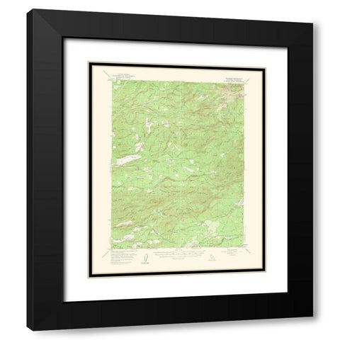 Whitmore California Quad - USGS 1956 Black Modern Wood Framed Art Print with Double Matting by USGS