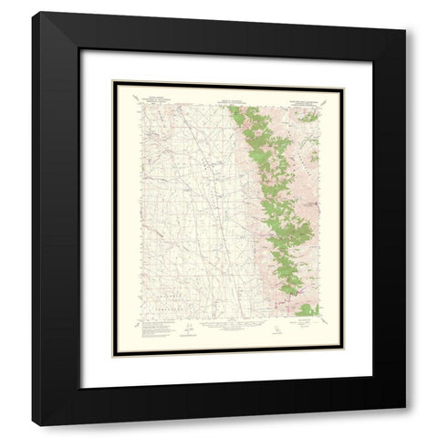 White Mountain Peak California Quad - USGS 1956 Black Modern Wood Framed Art Print with Double Matting by USGS