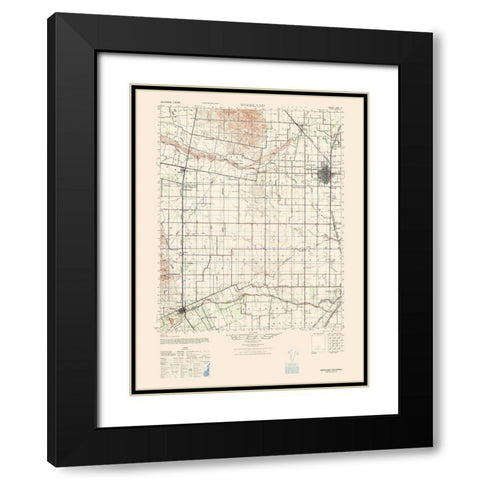 Woodland Sheet - US Army 1942 Black Modern Wood Framed Art Print with Double Matting by US Army