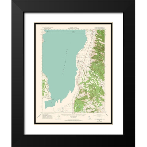 Willow Ranch California Quad - USGS 1962 Black Modern Wood Framed Art Print with Double Matting by USGS