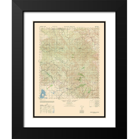 Warner Springs Sheet - US Army 1942 Black Modern Wood Framed Art Print with Double Matting by US Army