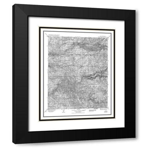 Yosemite California Quad - USGS 1909 Black Modern Wood Framed Art Print with Double Matting by USGS