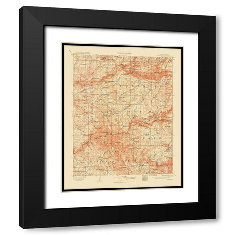 Yosemite California Quad - USGS 1911 Black Modern Wood Framed Art Print with Double Matting by USGS