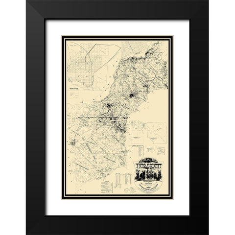 Yuba California Landowner - Doyle 1887 Black Modern Wood Framed Art Print with Double Matting by Doyle