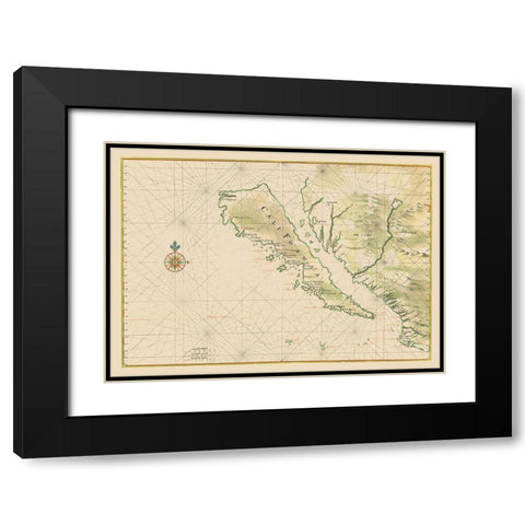 California - 1650 Black Modern Wood Framed Art Print with Double Matting by Unknown