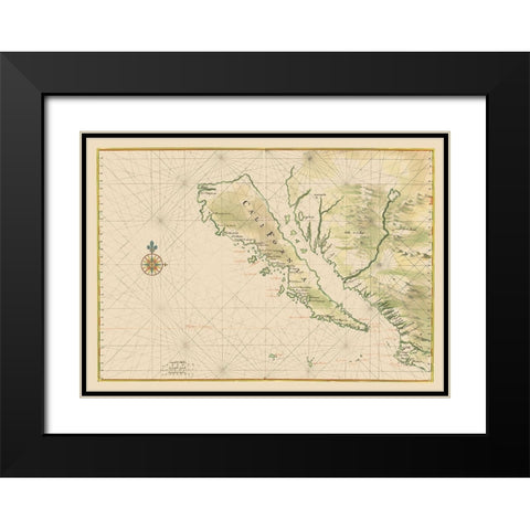 California - 1650 Black Modern Wood Framed Art Print with Double Matting by Unknown