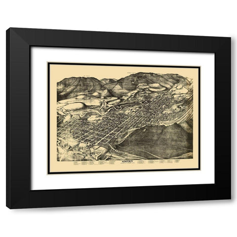 Aspen Colorado - Pitkin 1893 Black Modern Wood Framed Art Print with Double Matting by Pitkin
