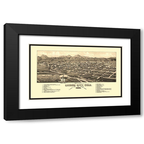Canon City Colorado - Stoner 1882 Black Modern Wood Framed Art Print with Double Matting by Stoner