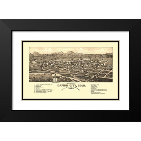 Canon City Colorado - Stoner 1882 Black Modern Wood Framed Art Print with Double Matting by Stoner