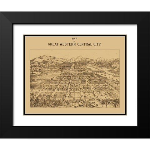 Great Western Central City Colorado - Kohfahl 1887 Black Modern Wood Framed Art Print with Double Matting by Kohfahl