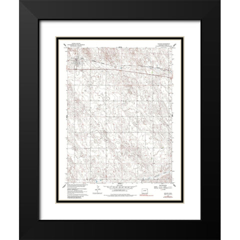 Eckley Colorado Quad - USGS 1961 Black Modern Wood Framed Art Print with Double Matting by USGS