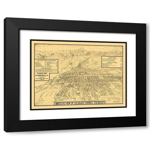 Colorado Springs Colorado - Stoner 1882 Black Modern Wood Framed Art Print with Double Matting by Stoner
