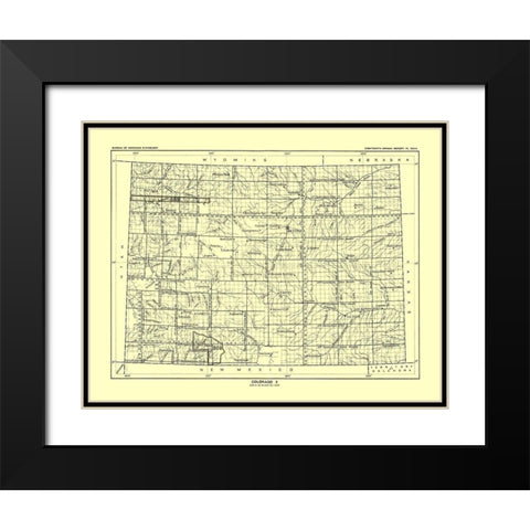 Colorado - Hoen 1896 Black Modern Wood Framed Art Print with Double Matting by Hoen