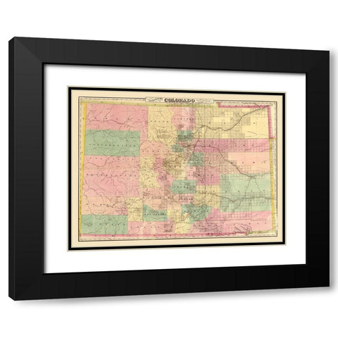 Colorado - Colton 1878  Black Modern Wood Framed Art Print with Double Matting by Colton