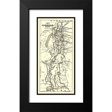 Denver and Rio Grande Railroad 1873 Black Modern Wood Framed Art Print with Double Matting by Am Photo Litho