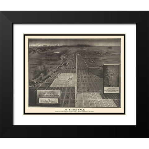 Harlem Jacksons Broadway Heights Denver Colorado Black Modern Wood Framed Art Print with Double Matting by Mitchell