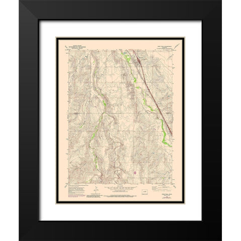 Deer Trail Colorado Quad - USGS 1978 Black Modern Wood Framed Art Print with Double Matting by USGS