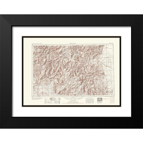 Durango Colorado Sheet - USGS 1953 Black Modern Wood Framed Art Print with Double Matting by USGS