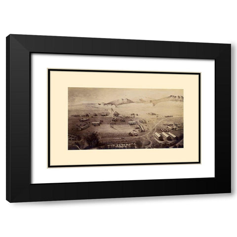 Fort Collins Colorado - Houghton 1865  Black Modern Wood Framed Art Print with Double Matting by Houghton