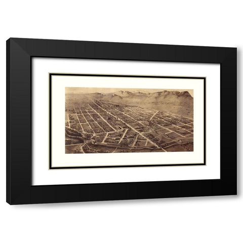 Fort Collins Colorado - Houghton 1899  Black Modern Wood Framed Art Print with Double Matting by Houghton