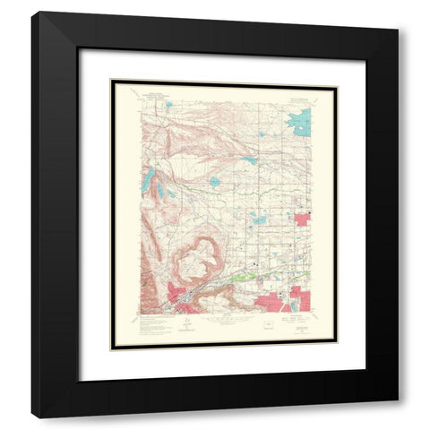 Golden Colorado Quad - USGS 1967 Black Modern Wood Framed Art Print with Double Matting by USGS