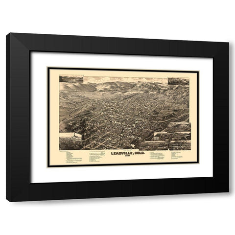 Leadville Colorado - Stoner 1882 Black Modern Wood Framed Art Print with Double Matting by Stoner