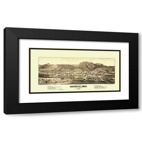 Maysville Colorado - Beck 1882 Black Modern Wood Framed Art Print with Double Matting by Beck