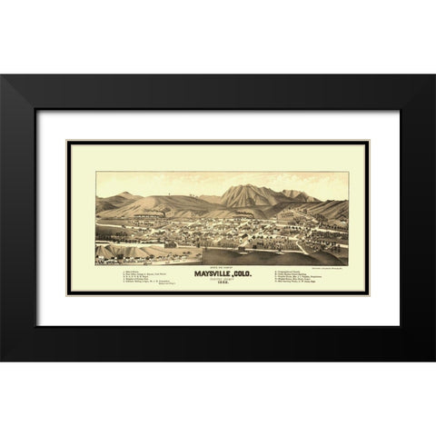 Maysville Colorado - Beck 1882 Black Modern Wood Framed Art Print with Double Matting by Beck