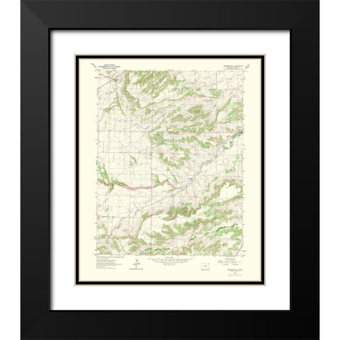 Muldoon Colorado Quad - USGS 1965 Black Modern Wood Framed Art Print with Double Matting by USGS