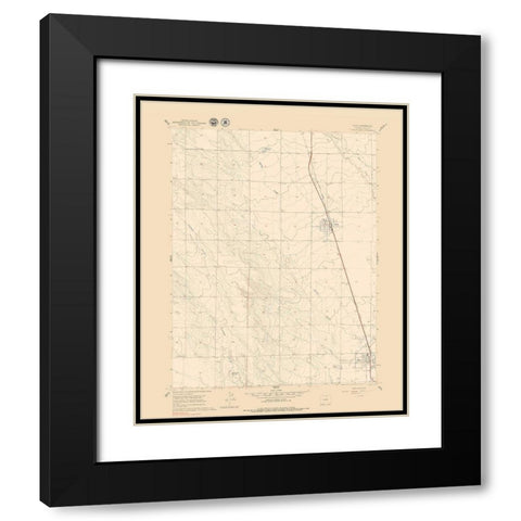Nunn Colorado Quad - USGS 1960 Black Modern Wood Framed Art Print with Double Matting by USGS