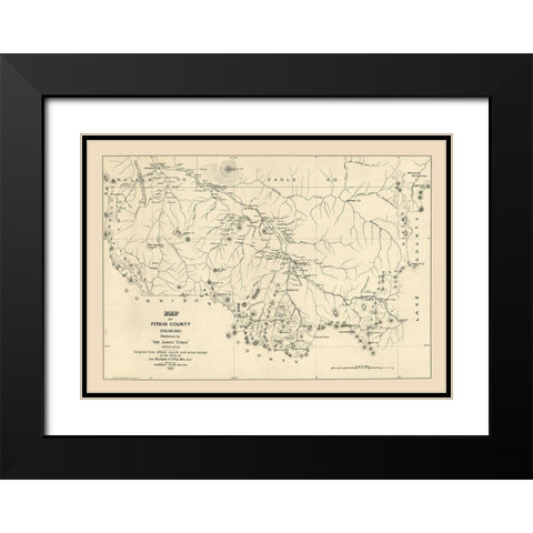 Pitkin County Colorado - Vickery 1884  Black Modern Wood Framed Art Print with Double Matting by Vickery