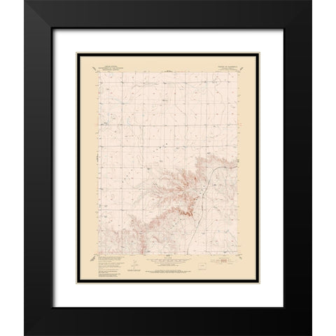 Padron NW Colorado Quad - USGS 1951 Black Modern Wood Framed Art Print with Double Matting by USGS