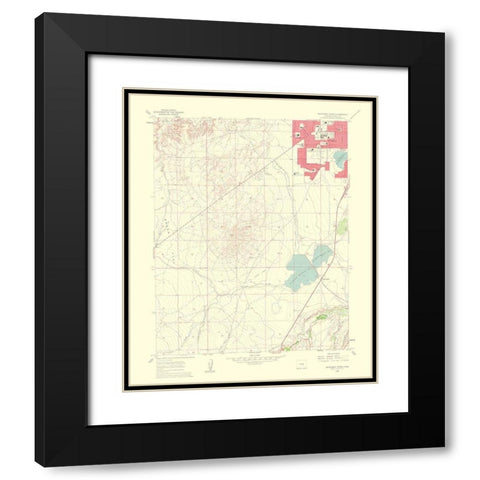 Southwest Pueblo Colorado Quad - USGS 1963 Black Modern Wood Framed Art Print with Double Matting by USGS