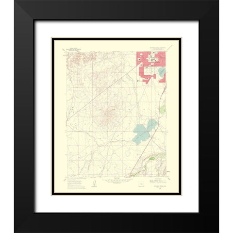 Southwest Pueblo Colorado Quad - USGS 1963 Black Modern Wood Framed Art Print with Double Matting by USGS