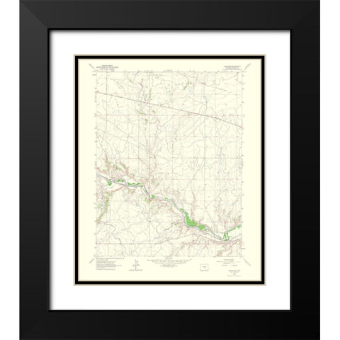 Swallows Colorado Quad - USGS 1965 Black Modern Wood Framed Art Print with Double Matting by USGS