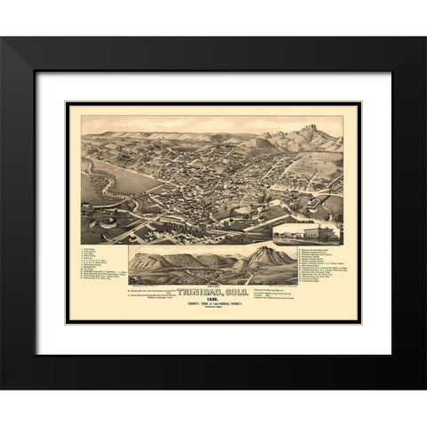 Trinidad Colorado - Stoner 1882 Black Modern Wood Framed Art Print with Double Matting by Stoner