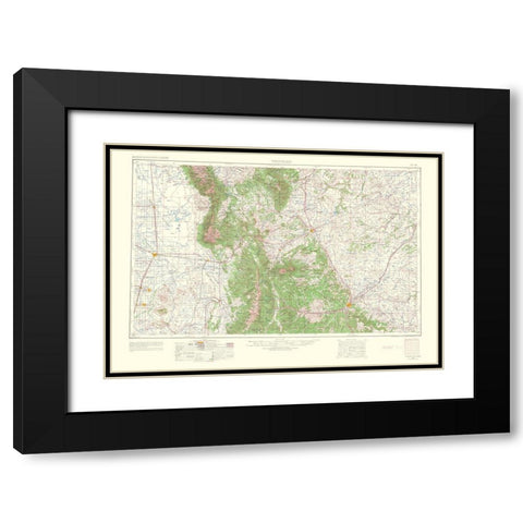 Trinidad Colorado Quad - USGS 1954 Black Modern Wood Framed Art Print with Double Matting by USGS