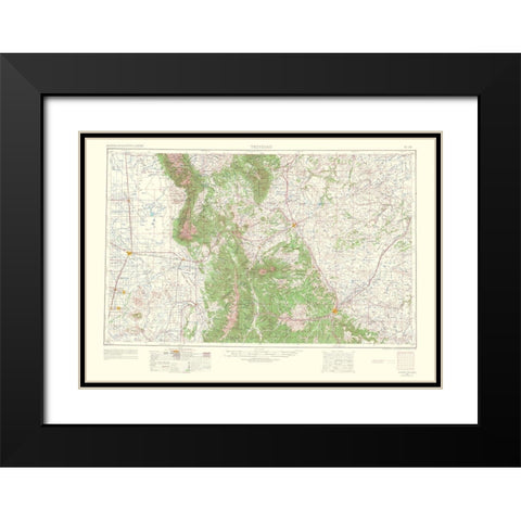 Trinidad Colorado Quad - USGS 1954 Black Modern Wood Framed Art Print with Double Matting by USGS