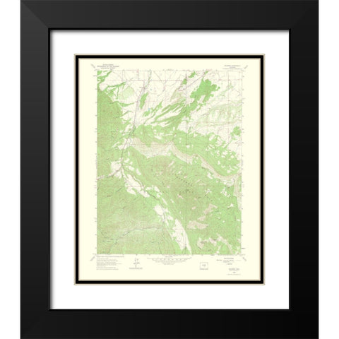 Wetmore Colorado Quad - USGS 1965 Black Modern Wood Framed Art Print with Double Matting by USGS