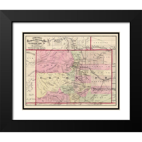 Colorado - Cram 1875 Black Modern Wood Framed Art Print with Double Matting by Cram