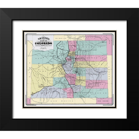 Colorado Territory - Richards 1873 Black Modern Wood Framed Art Print with Double Matting by Richards