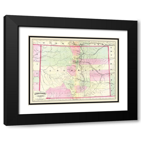 Colorado - Asher  1874 Black Modern Wood Framed Art Print with Double Matting by Asher