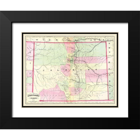 Colorado - Asher  1874 Black Modern Wood Framed Art Print with Double Matting by Asher